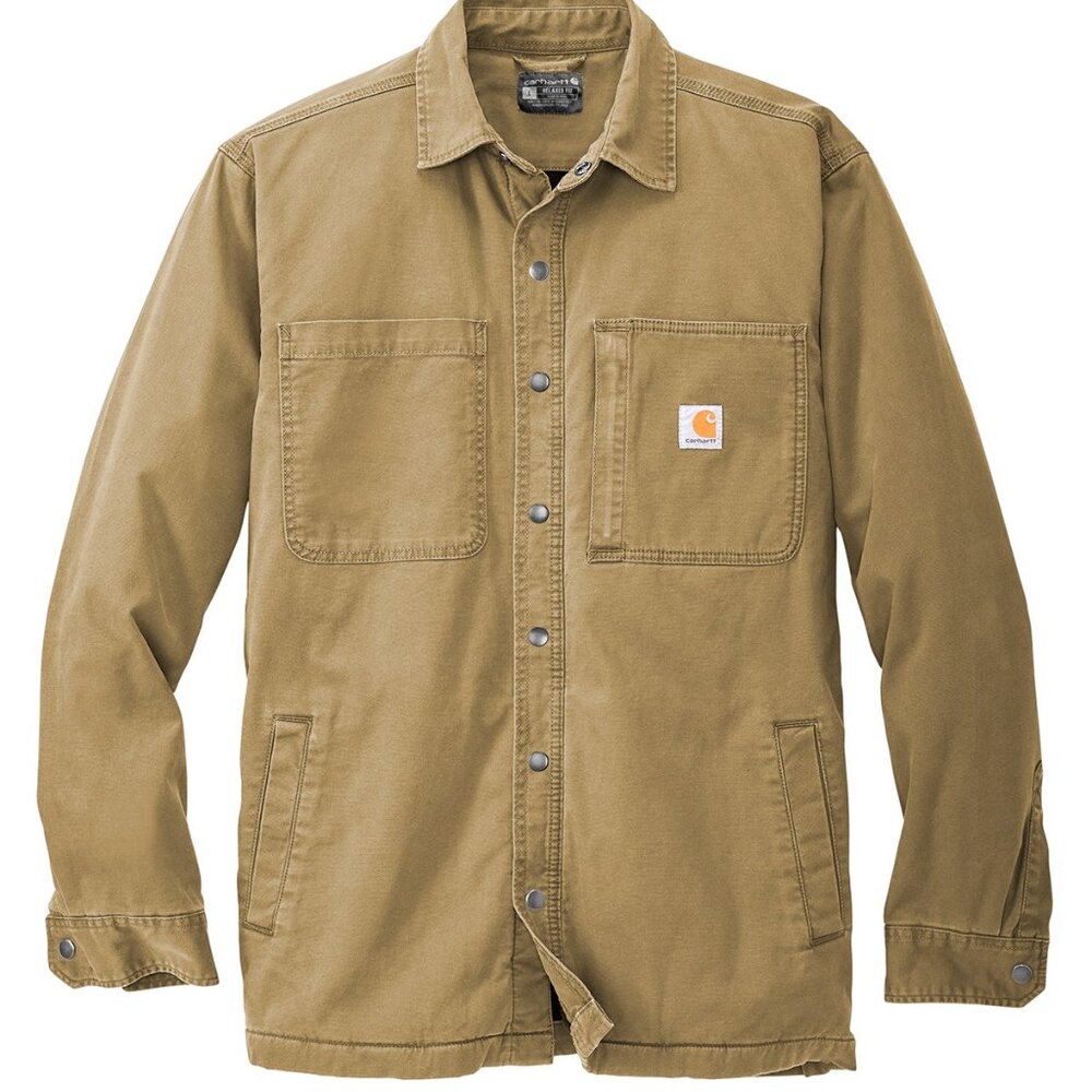 (NWT) Carhartt Mens Rugged Flex Fleece-Lined Shirt Jac Khaki